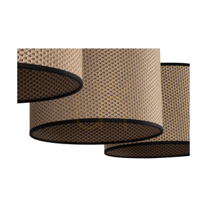 Lampa suspendată Mercedes, stejar uleiat, abajur maro-negru-auriu, 3xE27, 100 cm small 2