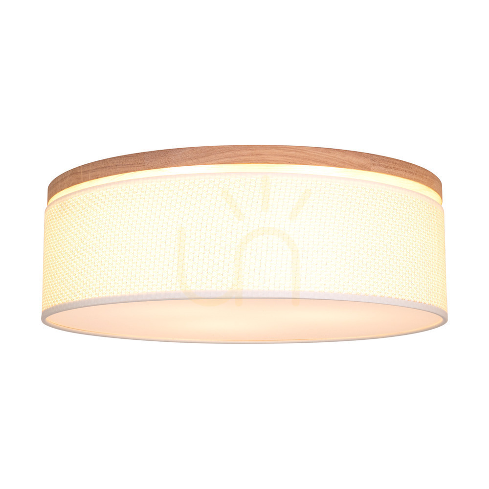 Vedere Lampa de tavan Mercedes, stejar uleiat, abajur crem și argintiu, 3xE27, Ø48 cm Lampa de tavan Mercedes, stejar uleiat, abajur crem și argintiu, 3xE27, Ø48 cm