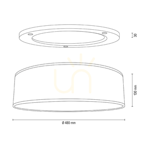 Lampa de tavan Mercedes, stejar uleiat, abajur alb, 3xE27, Ø48 cm 3 Lampa de tavan Mercedes, stejar uleiat, abajur alb, 3xE27, Ø48 cm small 3