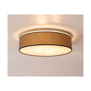 Lampă de tavan Mercedes, stejar uleiat, abajur maro-negru-auriu, 3xE27, Ø48 cm small 3