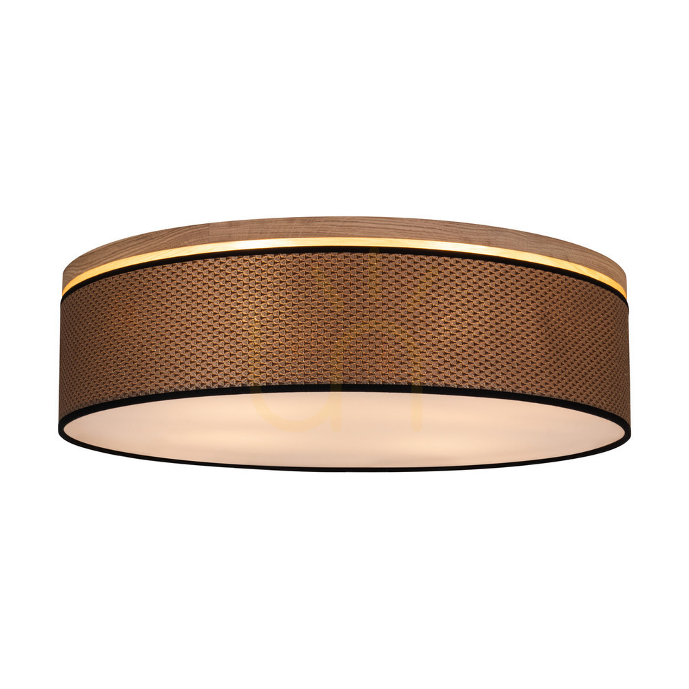 Vedere Lampa de tavan Mercedes, stejar uleiat, abajur maro-negru-auriu, 4xE27, Ø58 cm Lampa de tavan Mercedes, stejar uleiat, abajur maro-negru-auriu, 4xE27, Ø58 cm