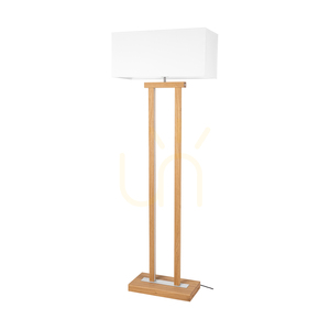 Lampa de podea Hakon, stejar uleiat/nichel mat, abajur alb, 1xE27 + 2xLED 40 W, 56 cm small 0