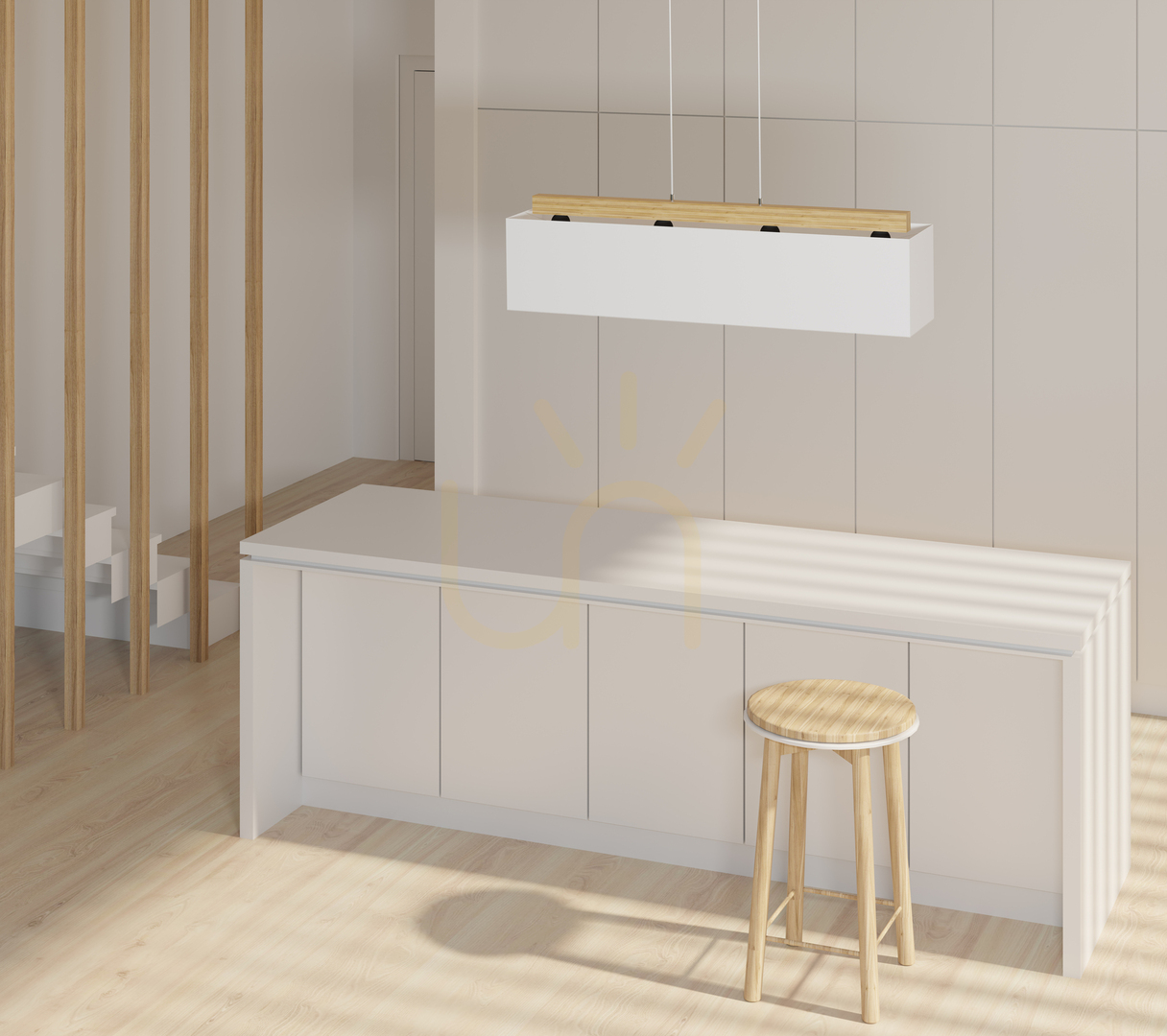 Afişa Lampa suspendată Hakon, stejar uleiat, abajur alb, 4xE27, 90 cm Lampa suspendată Hakon, stejar uleiat, abajur alb, 4xE27, 90 cm