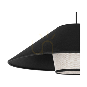 Lampa suspendată Amigo, stejar uleiat, abajur bej/negru, 1xE27, Ø70 cm small 3