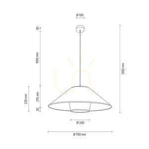 Lampa suspendată Amigo, stejar uleiat, abajur bej/negru, 1xE27, Ø70 cm small 5