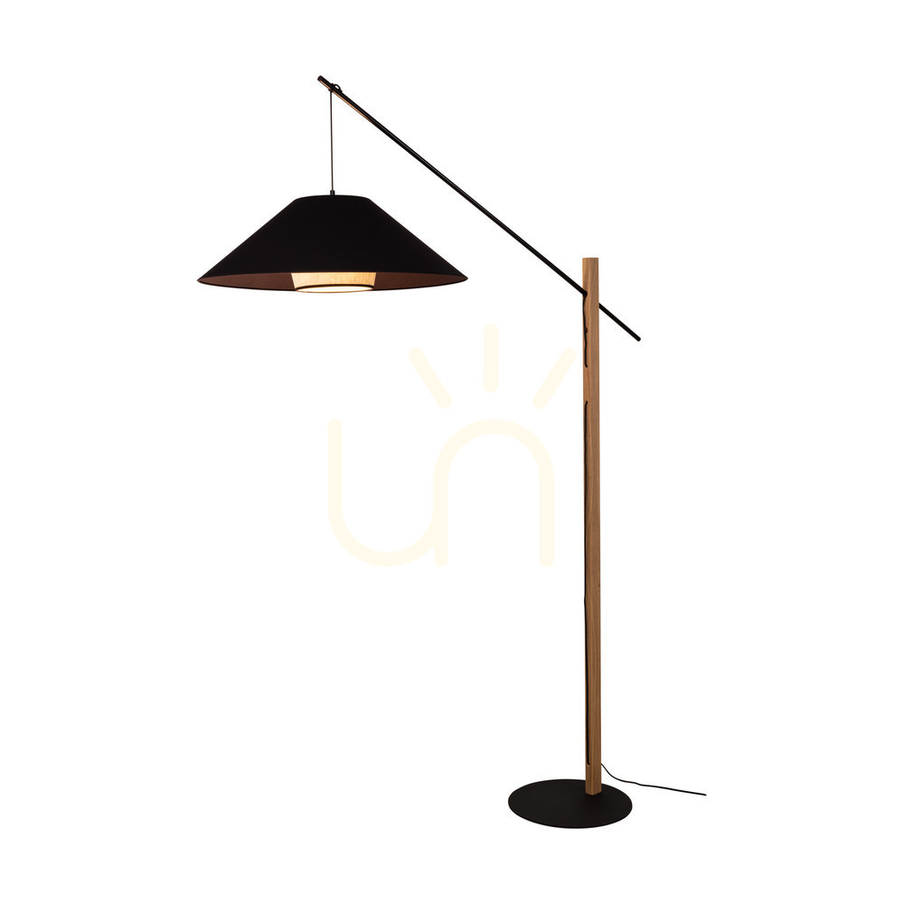 Vedere Lampa de podea Amigo, stejar uleiat/negru, abajur bej/negru, 1xE27, 160 cm Lampa de podea Amigo, stejar uleiat/negru, abajur bej/negru, 1xE27, 160 cm