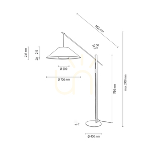 Lampa de podea Amigo, stejar uleiat/negru, abajur bej/negru, 1xE27, 160 cm 4 Lampa de podea Amigo, stejar uleiat/negru, abajur bej/negru, 1xE27, 160 cm small 4