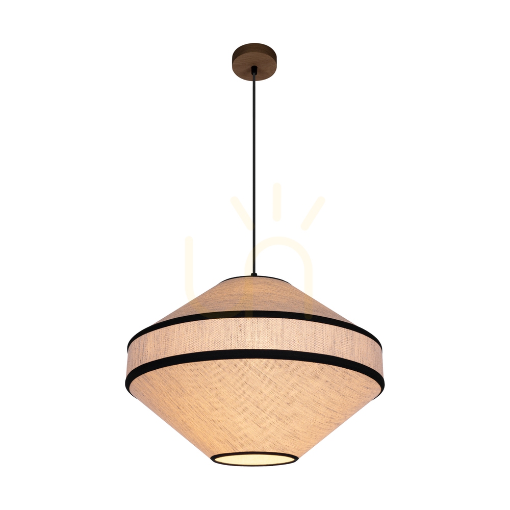 Vedere Lampa suspendată Amigo, stejar uleiat, abajur bej, 1xE27, Ø48 cm Lampa suspendată Amigo, stejar uleiat, abajur bej, 1xE27, Ø48 cm