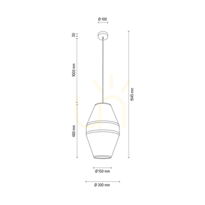 Lampa suspendată Amigo, stejar uleiat, abajur bej, 1xE27, Ø30 cm 4 Lampa suspendată Amigo, stejar uleiat, abajur bej, 1xE27, Ø30 cm small 4