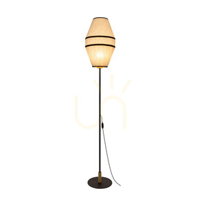 Lampa de podea Amigo, negru/stejar uleiat, abajur bej, 1xE27, Ø30 cm 1 Lampa de podea Amigo, negru/stejar uleiat, abajur bej, 1xE27, Ø30 cm small 1