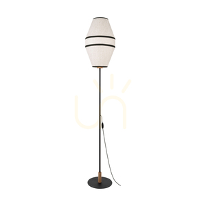 Lampa de podea Amigo, negru/stejar uleiat, abajur bej, 1xE27, Ø30 cm 0 Lampa de podea Amigo, negru/stejar uleiat, abajur bej, 1xE27, Ø30 cm small 0