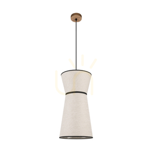 Lampă suspendată Amigo, stejar uleiat, abajur bej, 1xE27, Ø30 cm small 0