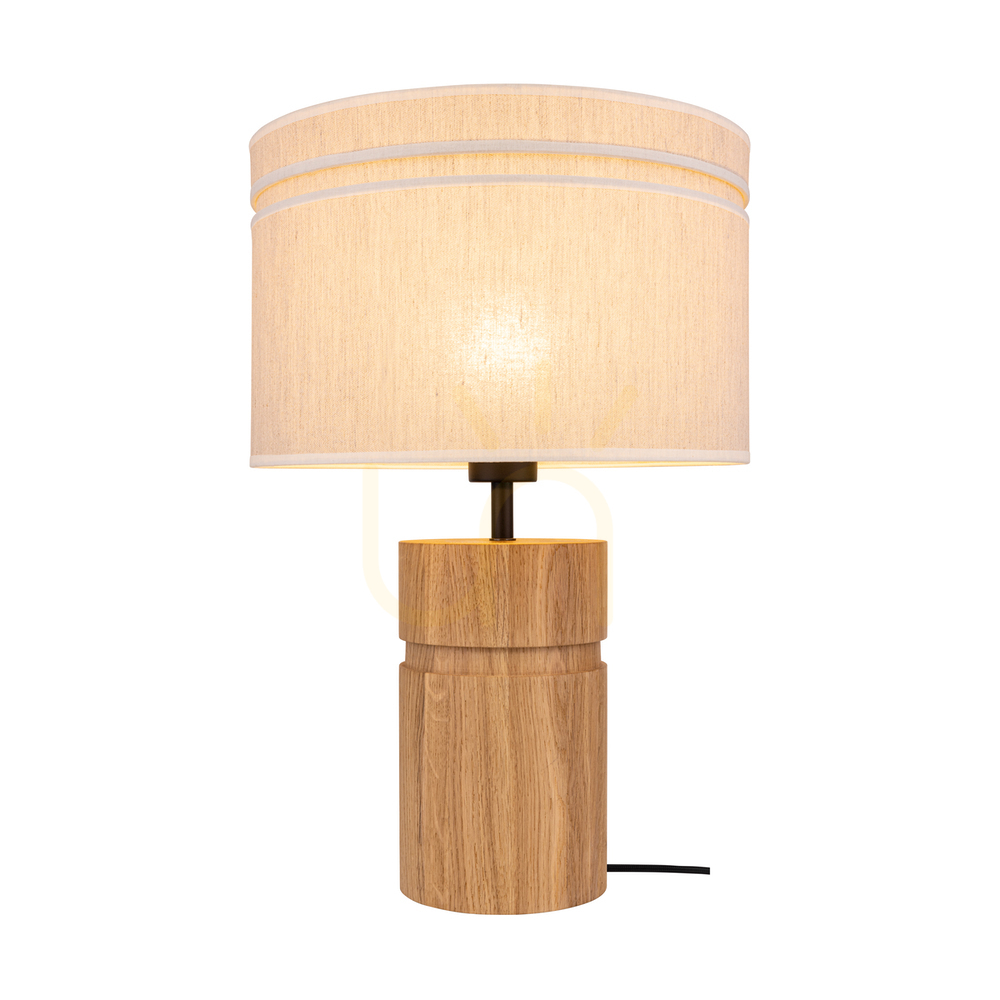 Vedere Lampa de masă Palo, stejar uleiat/negru, abajur bej, 1xE27, Ø35 cm Lampa de masă Palo, stejar uleiat/negru, abajur bej, 1xE27, Ø35 cm