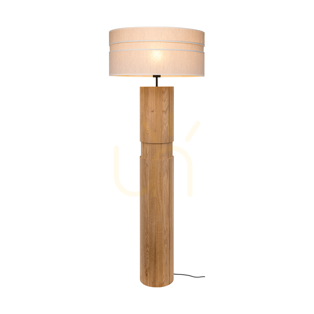 Vedere Lampa de podea Palo, stejar uleiat/negru, abajur bej, 1xE27, Ø58 cm Lampa de podea Palo, stejar uleiat/negru, abajur bej, 1xE27, Ø58 cm