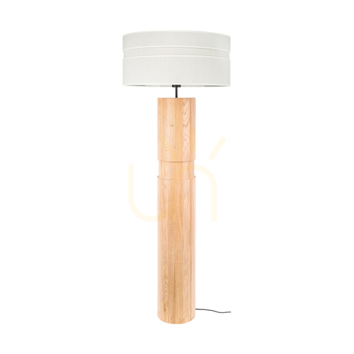 Verifica Lampa de podea Palo, stejar uleiat/negru, abajur bej, 1xE27, Ø58 cm
