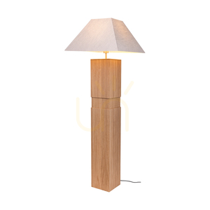 Lampa de podea Forte, stejar uleiat/nichel mat, abajur bej, 1xE27, 58 cm small 1