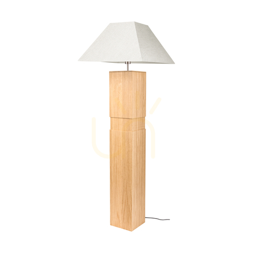 Verifica Lampa de podea Forte, stejar uleiat/nichel mat, abajur bej, 1xE27, 58 cm
