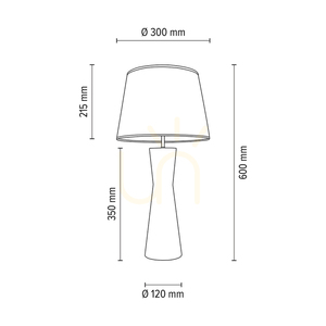 Lampa de masă Azalea, stejar uleiat/nichel mat, abajur alb, 1xE27, Ø30 cm small 4