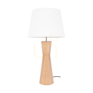 Lampa de masă Azalea, stejar uleiat/nichel mat, abajur alb, 1xE27, Ø30 cm small 0