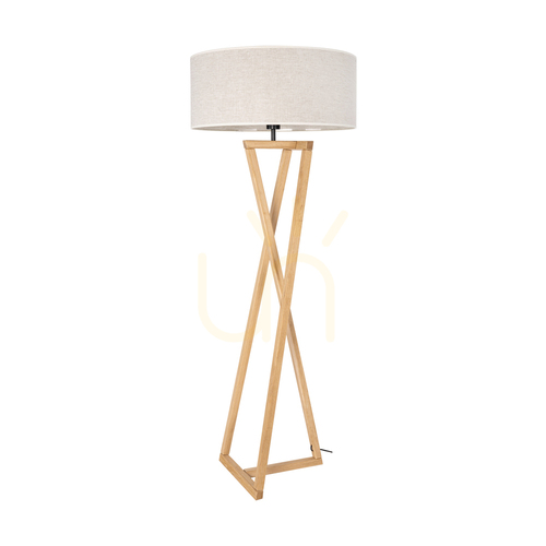 Verifica Lampa de podea Clessidra, stejar uleiat/nichel mat, abajur bej, 1xE27, Ø58 cm