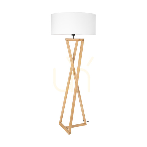 Verifica Lampa de podea Clessidra, stejar uleiat/nichel mat, abajur alb, 1xE27, Ø58 cm