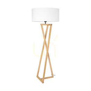 Lampa de podea Clessidra, stejar uleiat/nichel mat, abajur alb, 1xE27, Ø58 cm 0 Lampa de podea Clessidra, stejar uleiat/nichel mat, abajur alb, 1xE27, Ø58 cm small 0