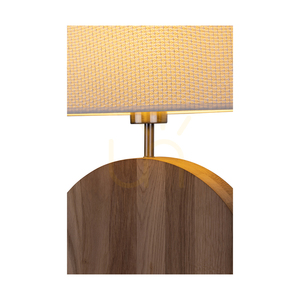 Lampa de masă Logan, stejar uleiat/nichel mat, abajur crem și argintiu, 1xE27, 36 cm small 3