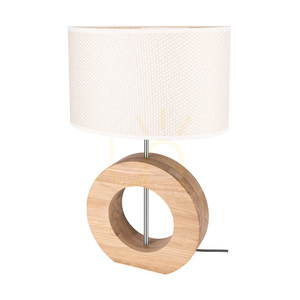 Lampa de masă Logan, stejar uleiat/nichel mat, abajur crem și argintiu, 1xE27, 36 cm 0 Lampa de masă Logan, stejar uleiat/nichel mat, abajur crem și argintiu, 1xE27, 36 cm small 0