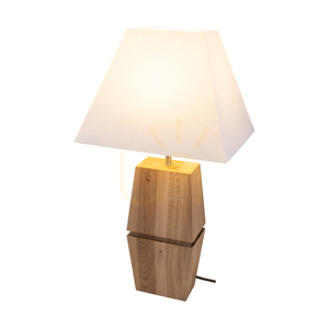 Lampa de masă Logan, stejar uleiat/nichel mat, abajur alb, 1xE27, 30 cm small 1