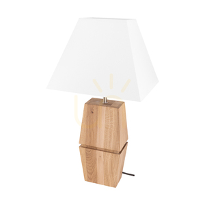 Lampa de masă Logan, stejar uleiat/nichel mat, abajur alb, 1xE27, 30 cm small 0