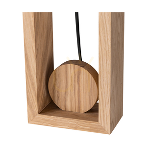 Lampa de masă Logan, stejar uleiat/negru, abajur negru, 1xE27, 30 cm small 2