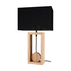 Lampa de masă Logan, stejar uleiat/negru, abajur negru, 1xE27, 30 cm small 0