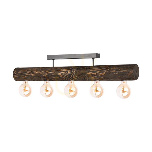 Verifica Lampă de tavan Core, nuc/negru, 5xE27, 90 cm
