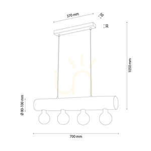 Lampă suspendată Core, maro/negru, 4xE27, 70 cm small 2