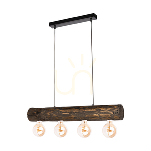 Lampă suspendată Core, nuc/negru, 4xE27, 70 cm 0 Lampă suspendată Core, nuc/negru, 4xE27, 70 cm small 0