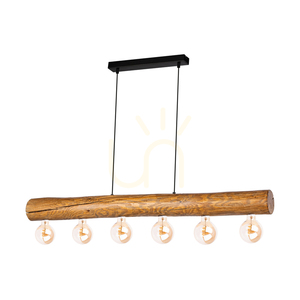Lampă suspendată Core, maro/negru, 6xE27, 115 cm small 0