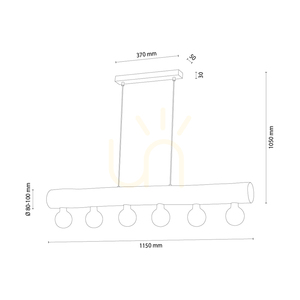 Lampă suspendată Core, nuc/negru, 6xE27, 115 cm 1 Lampă suspendată Core, nuc/negru, 6xE27, 115 cm small 1
