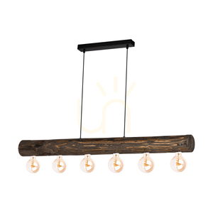 Lampă suspendată Core, nuc/negru, 6xE27, 115 cm 0 Lampă suspendată Core, nuc/negru, 6xE27, 115 cm small 0