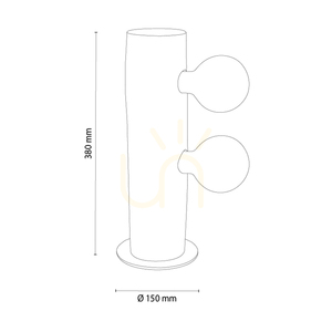Lampa de masă Core, nuc/negru, 2xE27, Ø15 cm 1 Lampa de masă Core, nuc/negru, 2xE27, Ø15 cm small 1