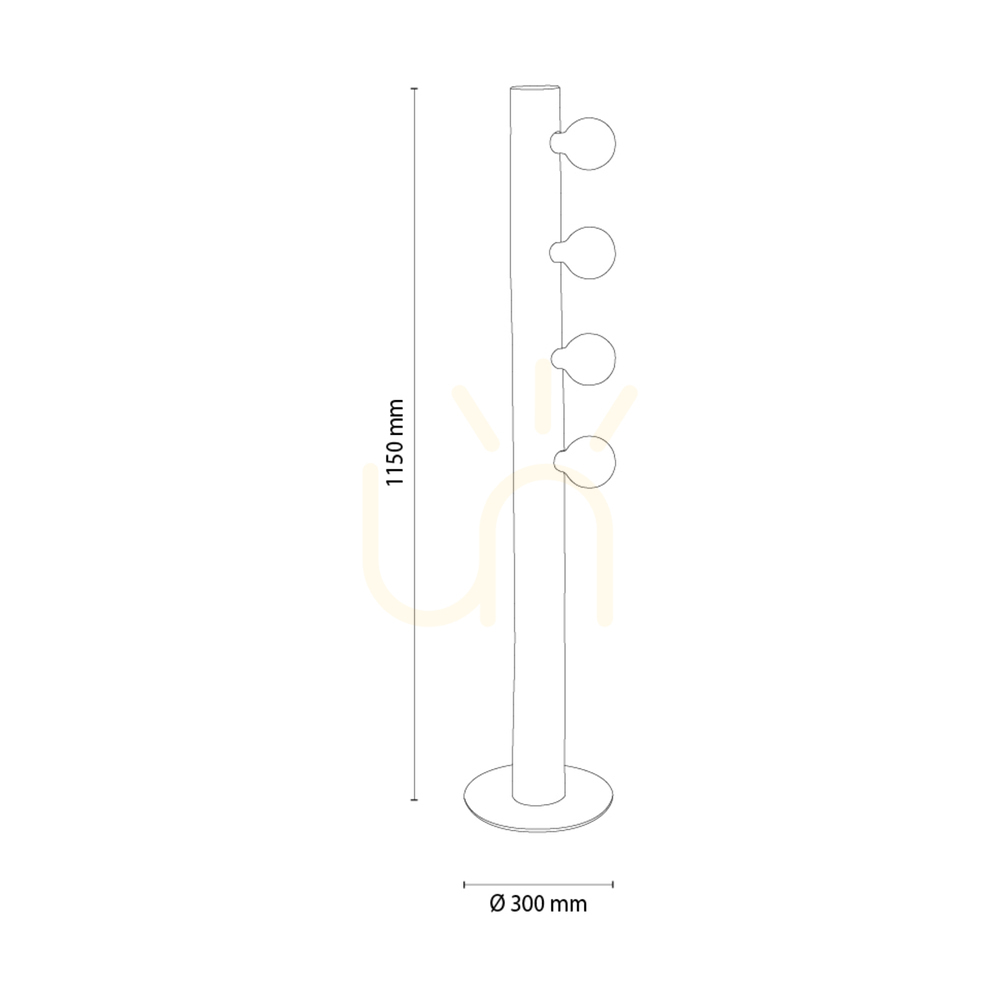 previzualizare Lampa de podea Core, maro/negru, 4xE27, Ø30 cm Lampa de podea Core, maro/negru, 4xE27, Ø30 cm