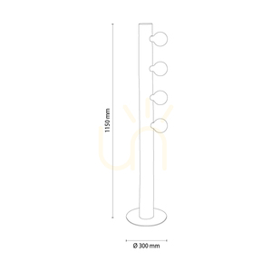 Lampa de podea Core, nuc/negru, 4xE27, Ø30 cm 1 Lampa de podea Core, nuc/negru, 4xE27, Ø30 cm small 1