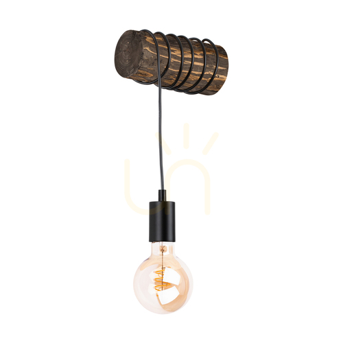 Verifica Aplică de perete Hikari, nuc/negru, 1xE27, 20 cm