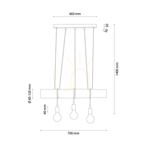 Lampa suspendată Hikari, maro/negru, 3xE27, 70 cm 2 Lampa suspendată Hikari, maro/negru, 3xE27, 70 cm small 2