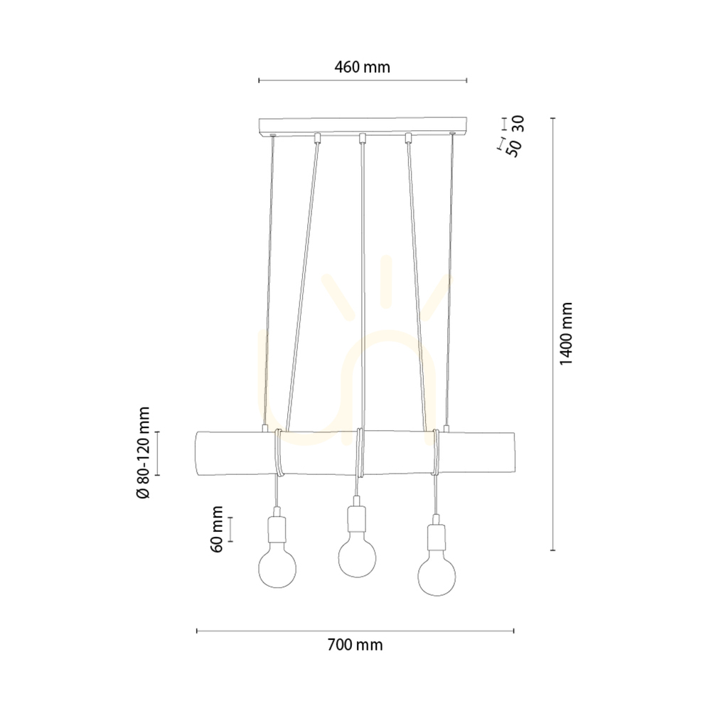 previzualizare Lampa suspendată Hikari, maro/negru, 3xE27, 70 cm Lampa suspendată Hikari, maro/negru, 3xE27, 70 cm