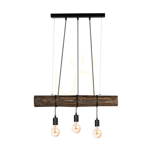Verifica Lampa suspendată Hikari, nuc/negru, 3xE27, 70 cm