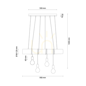 Lampa suspendată Hikari, maro/negru, 4xE27, 90 cm small 1