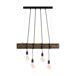 Lampa suspendată Hikari, nuc/negru, 4xE27, 90 cm 0 Lampa suspendată Hikari, nuc/negru, 4xE27, 90 cm small 0