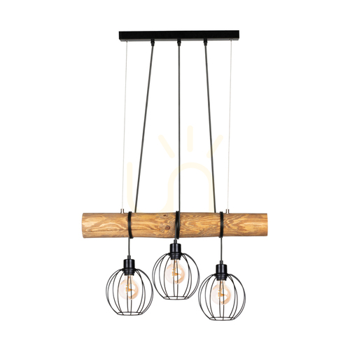 Verifica Lampa suspendată Lumo, maro/negru, 3xE27, 70 cm