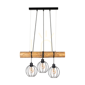 Lampa suspendată Lumo, maro/negru, 3xE27, 70 cm 0 Lampa suspendată Lumo, maro/negru, 3xE27, 70 cm small 0