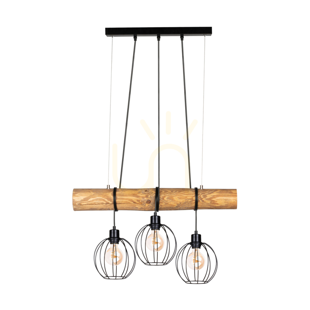 Verifica Lampa suspendată Lumo, maro/negru, 3xE27, 70 cm Lampa suspendată Lumo, maro/negru, 3xE27, 70 cm